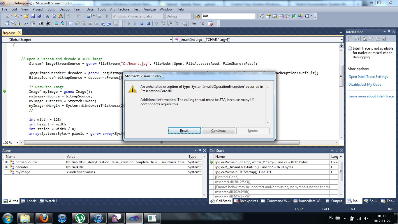 Invalid operation while gcnew Image CLI/C++ Stack Overflow
