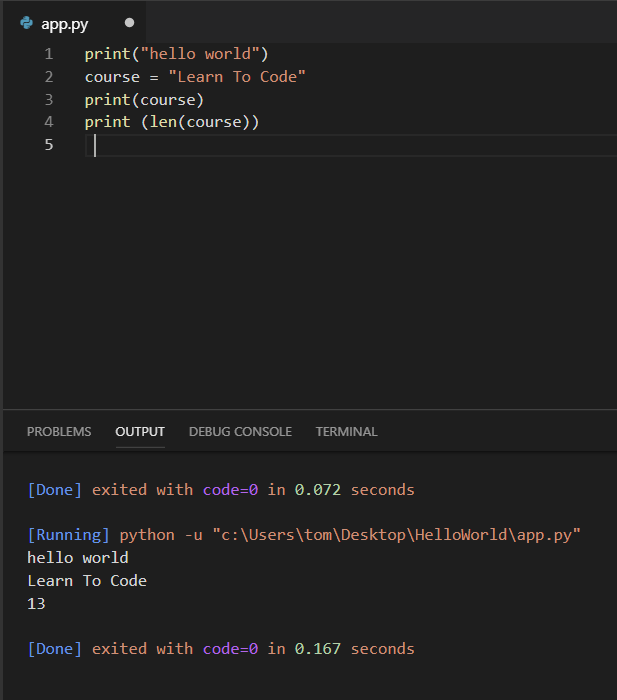 python How to make "run time" stop appearing in Visual