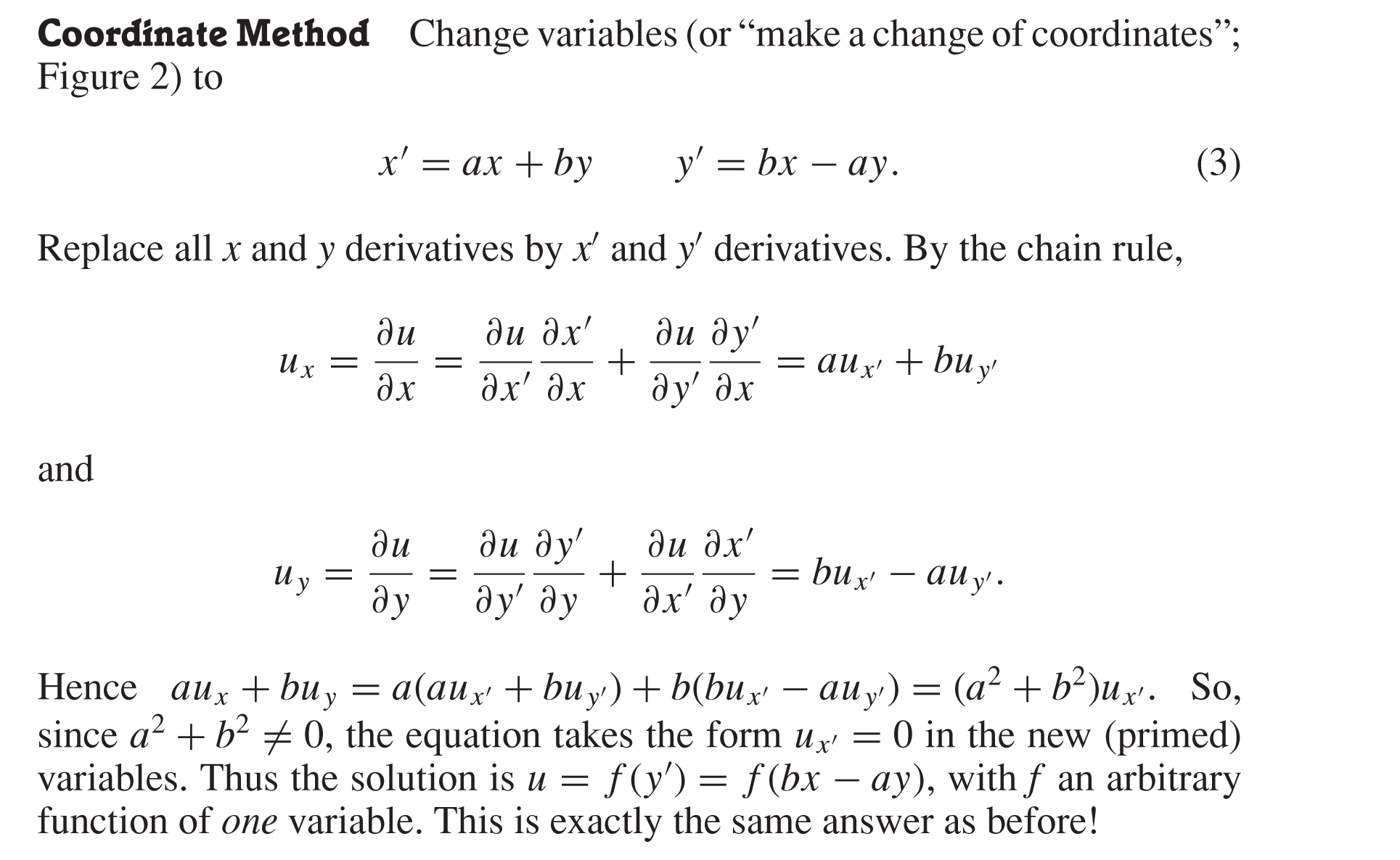 using change of coordinates to solve a PDE Mathematics Stack Exchange