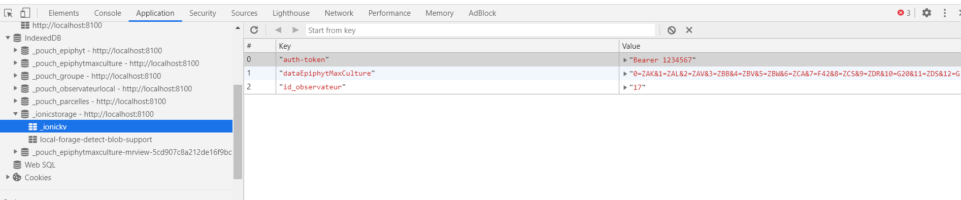 ionic framework Ionicstorage database not found in