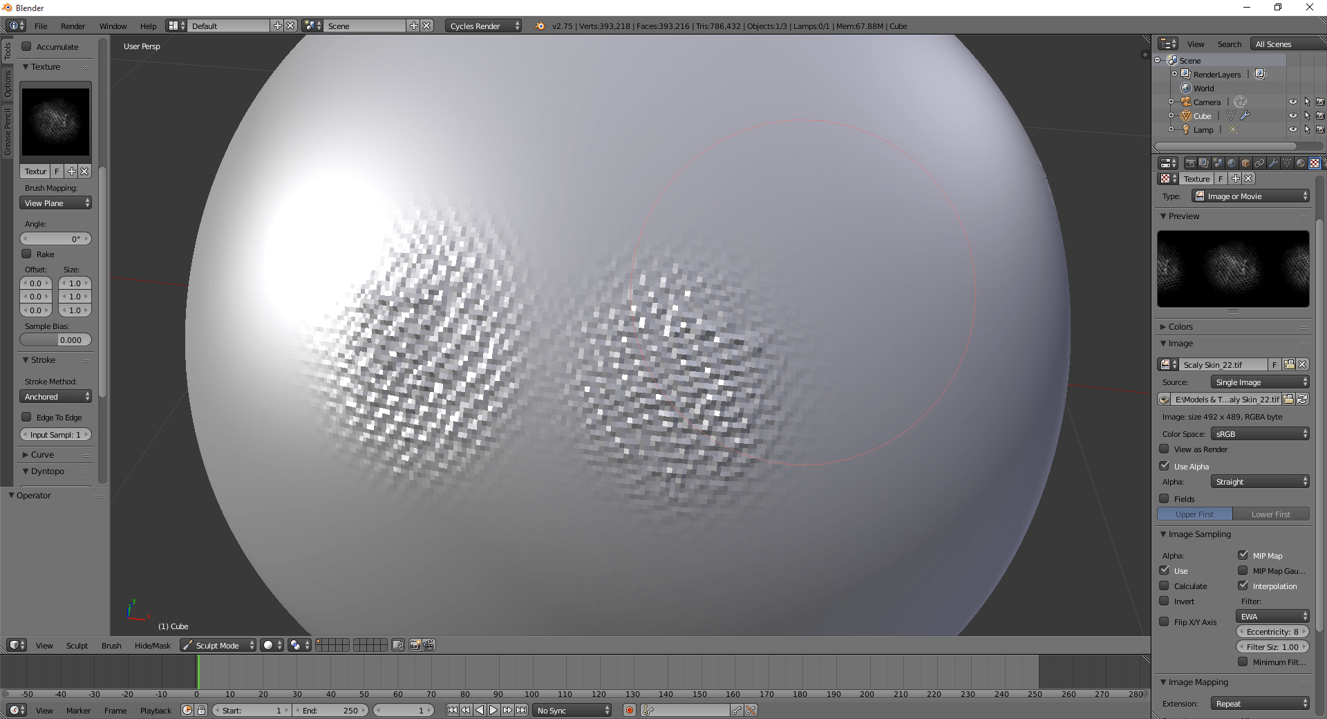 transparency Alphas are "blurry" when sculpting? Blender Stack Exchange
