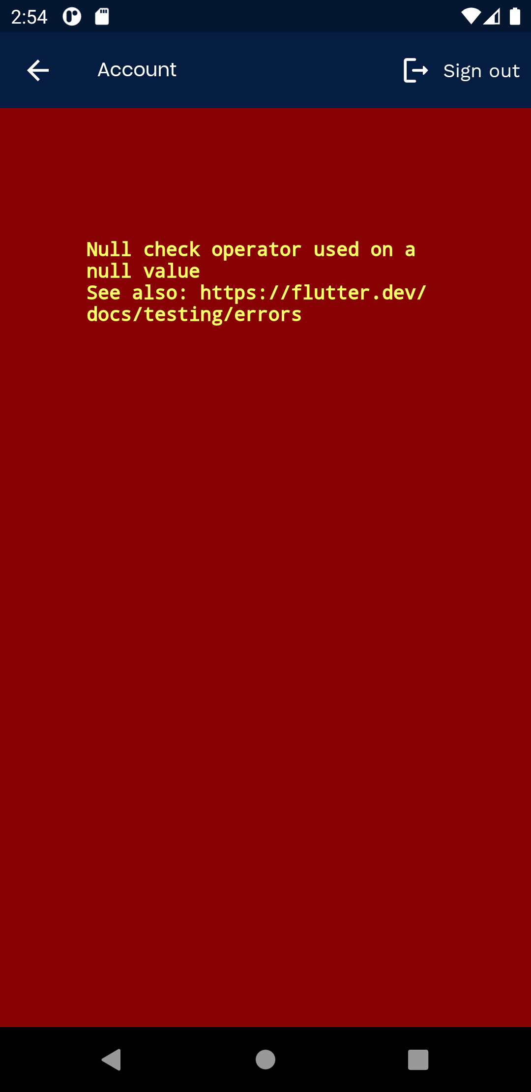 Null check operator used on a null value flutter firebase futurebuilder
