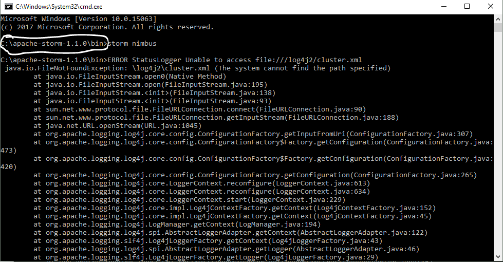 Storm Nimbus is not working Stack Overflow