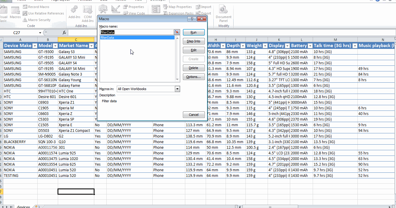 Excel Macro for dragging formula down to end of column