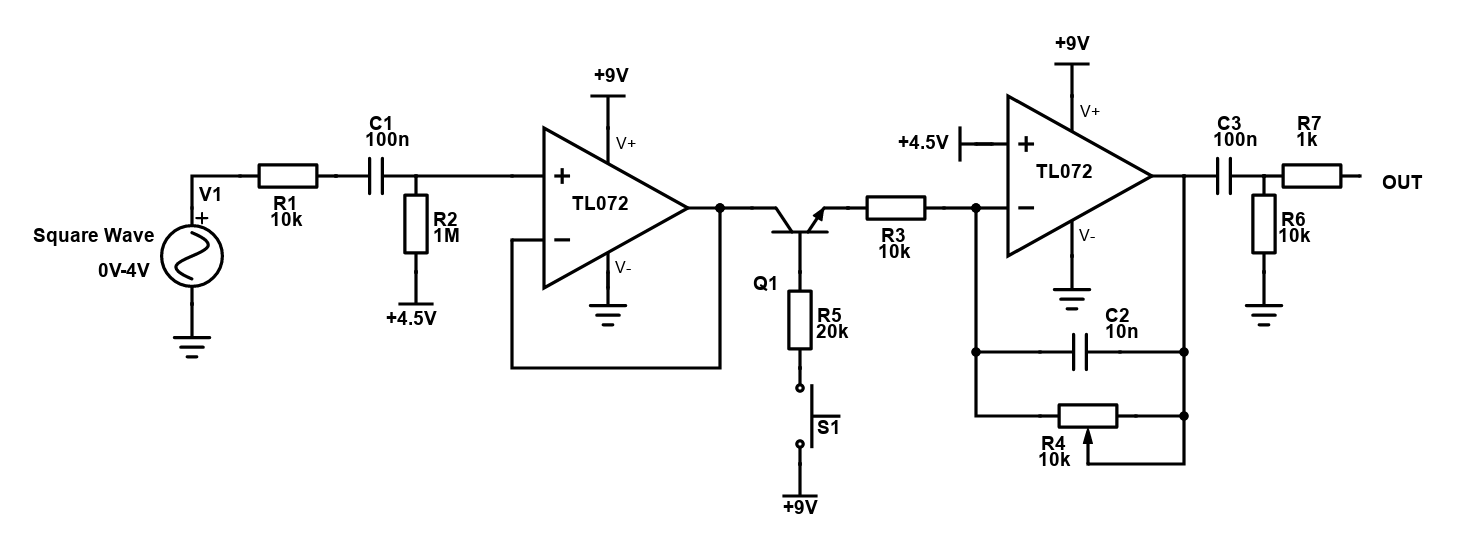 audio Single transistor VCA for gate type CV signals Electrical