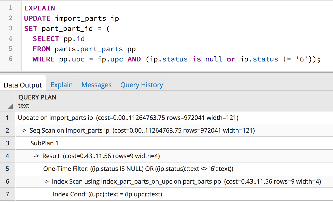How can I speed up this PostgreSQL UPDATE FROM sql query? It currently