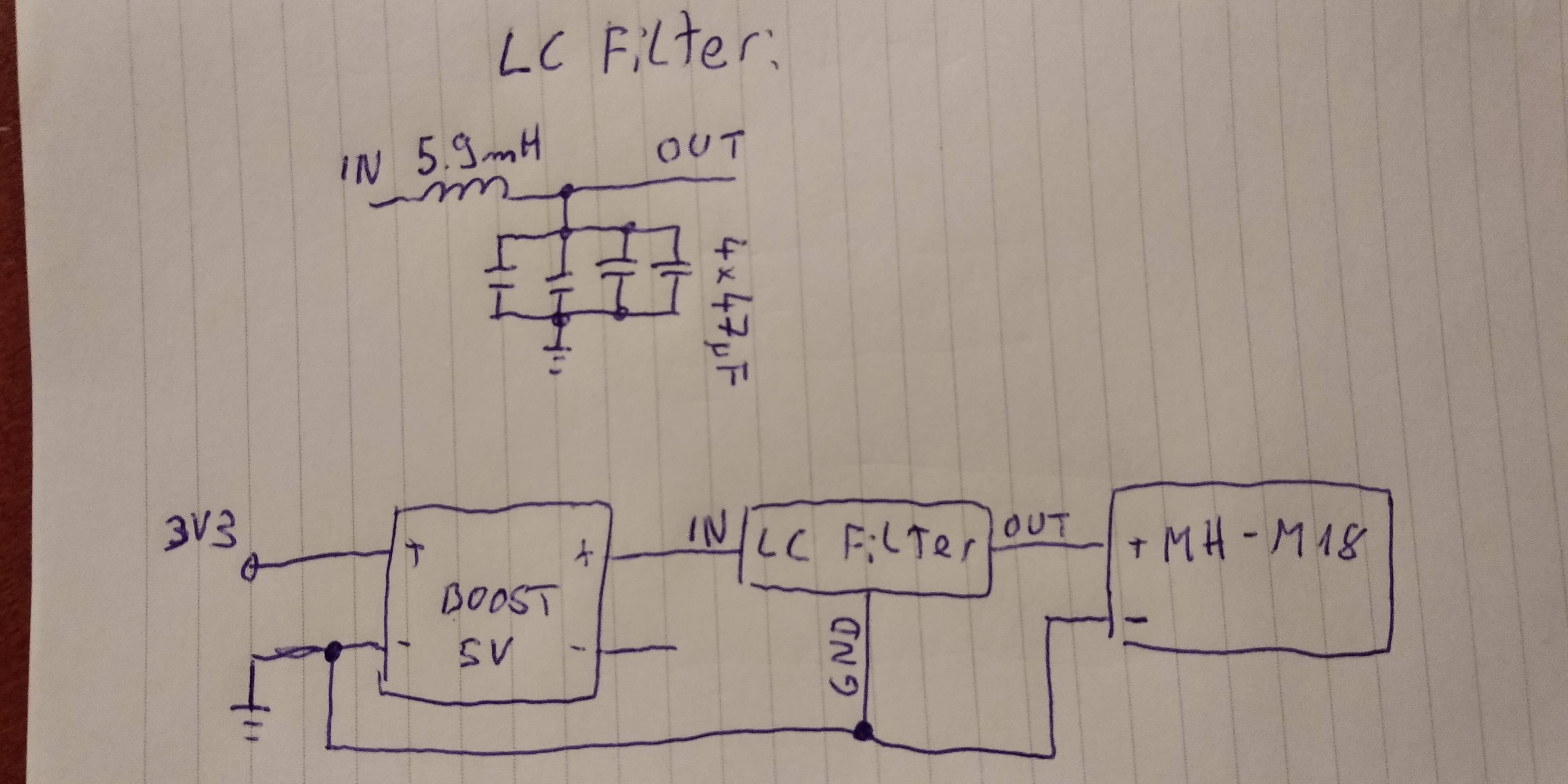 low pass - Bluetooth module resets because of LC filter - Electrical