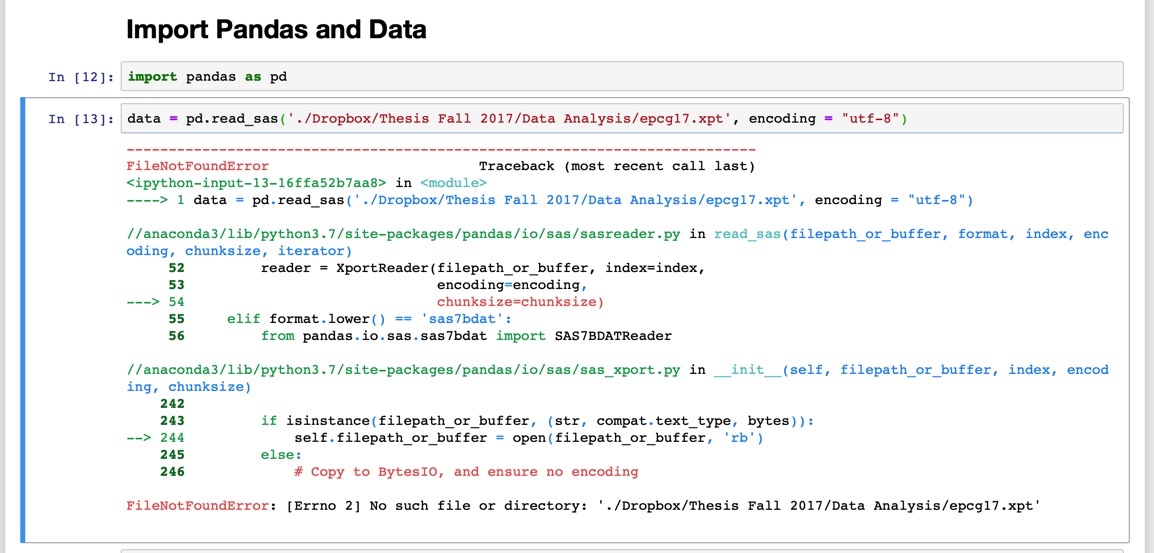python Pandas File Not Found Error Worked Yesterday Stack Overflow
