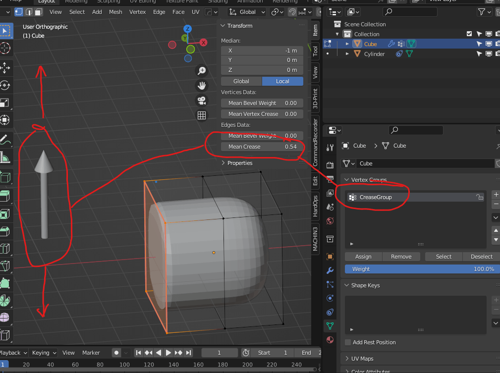 geometry nodes Using a "slider" to change crease on specific edge of