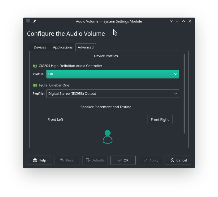 linux Manjaro/Arch+KDE SpeakerTest works but applications have no