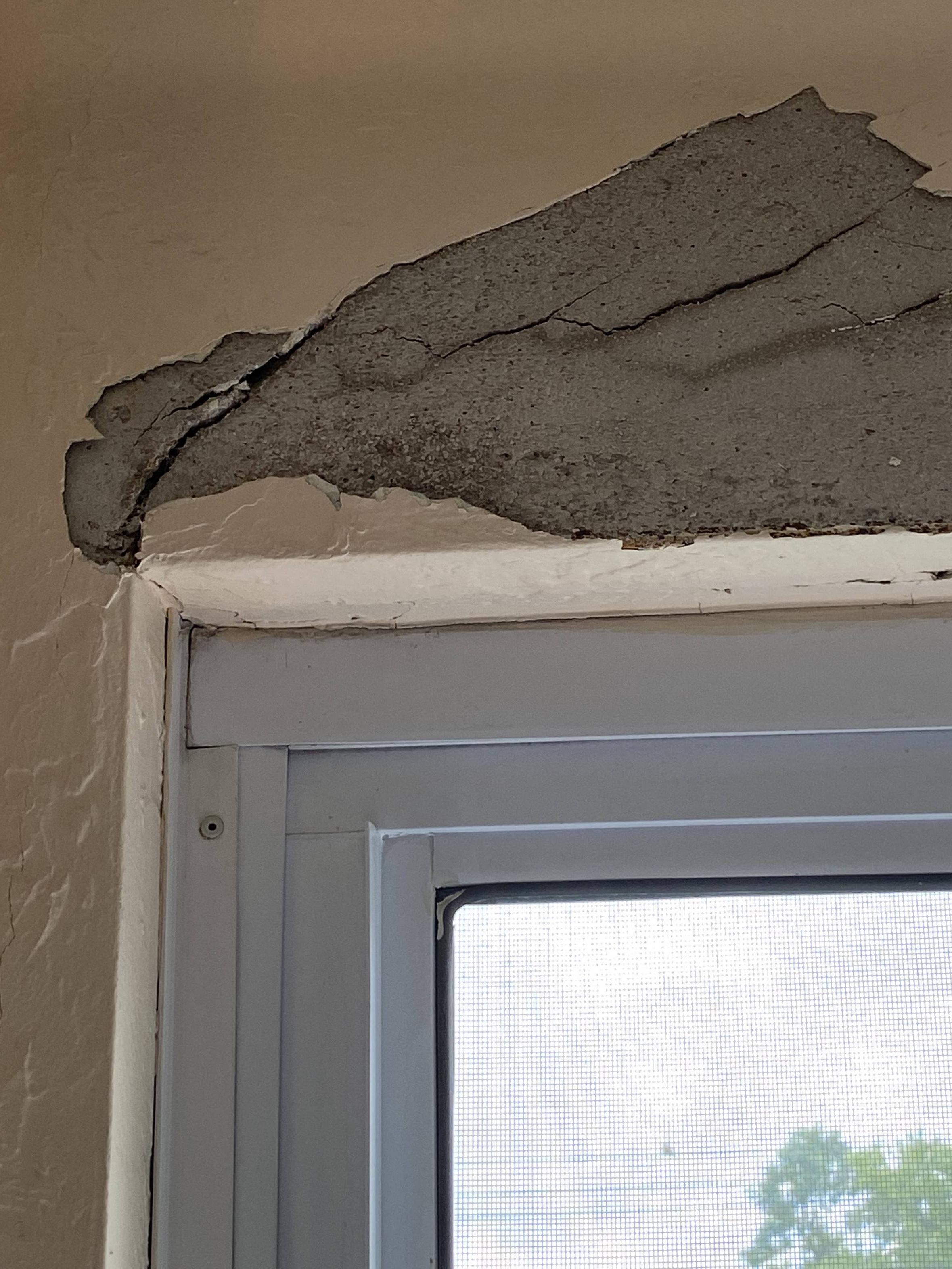 repair Wall damage above window Home Improvement Stack Exchange