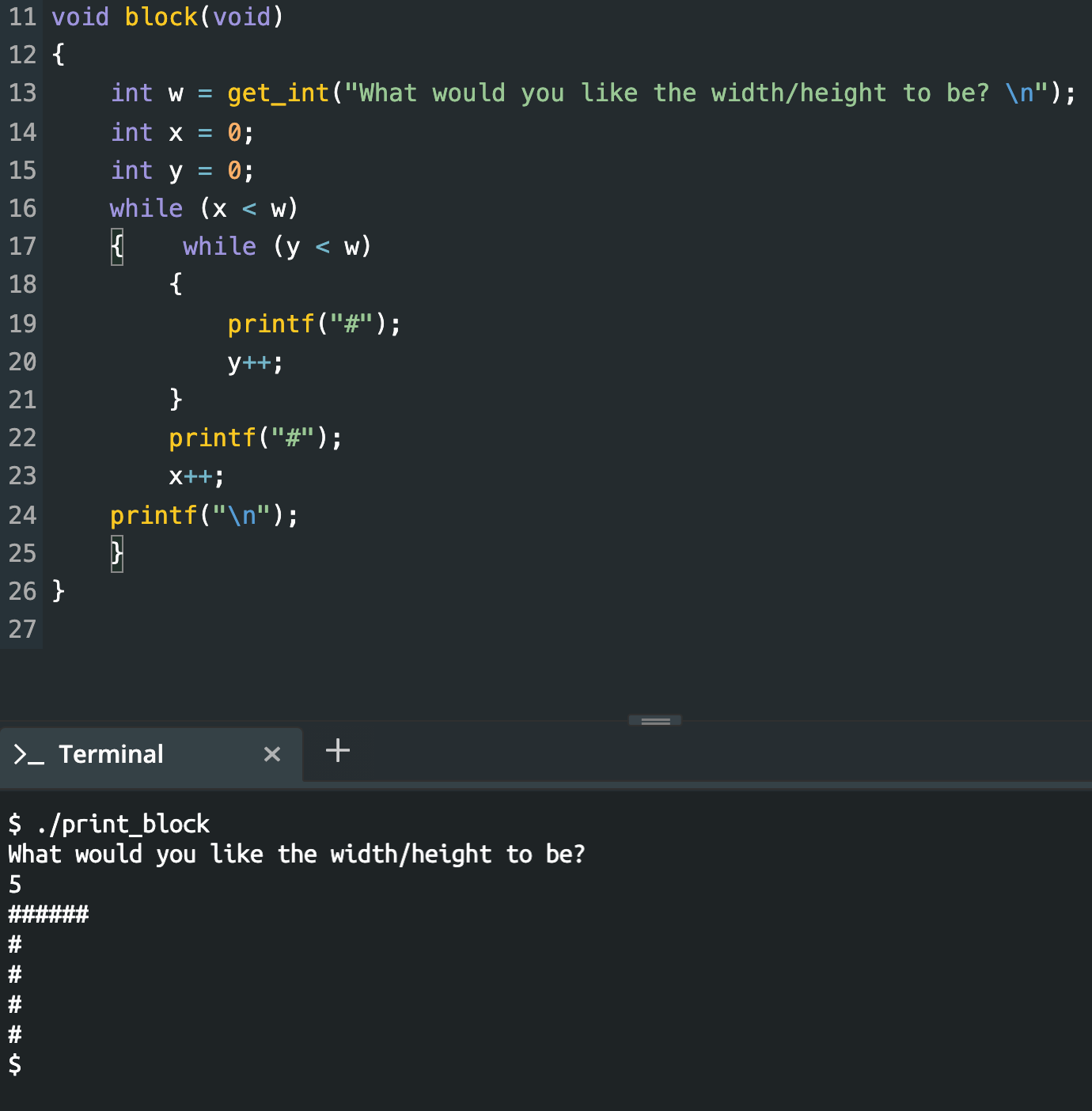Nested for/while loops for repetition in C Stack Overflow