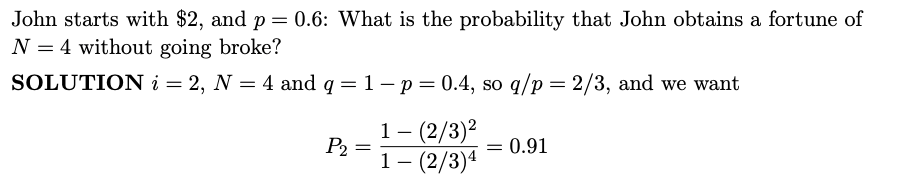 markov chains Probability of winning tennis game (gambler's ruin