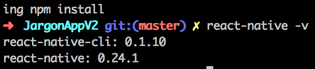 How to check the installed version of ReactNative Stack