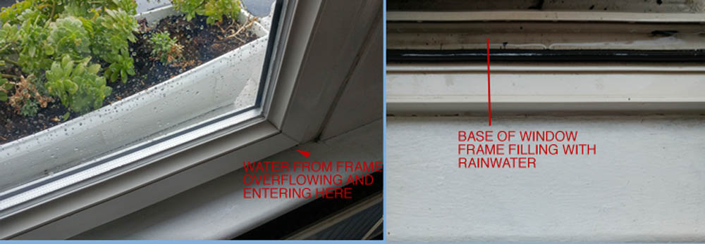 leak Should water reach inside my window sash before draining out
