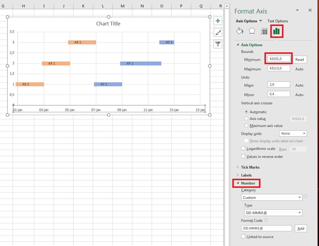 excel Stacked Bar Chart that shows multiple rows of data together for