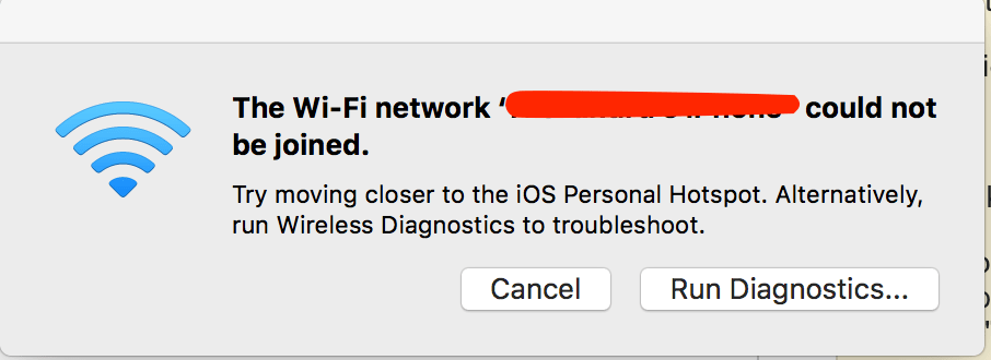 wifi Get rid of "The WiFi network could not be joined." message