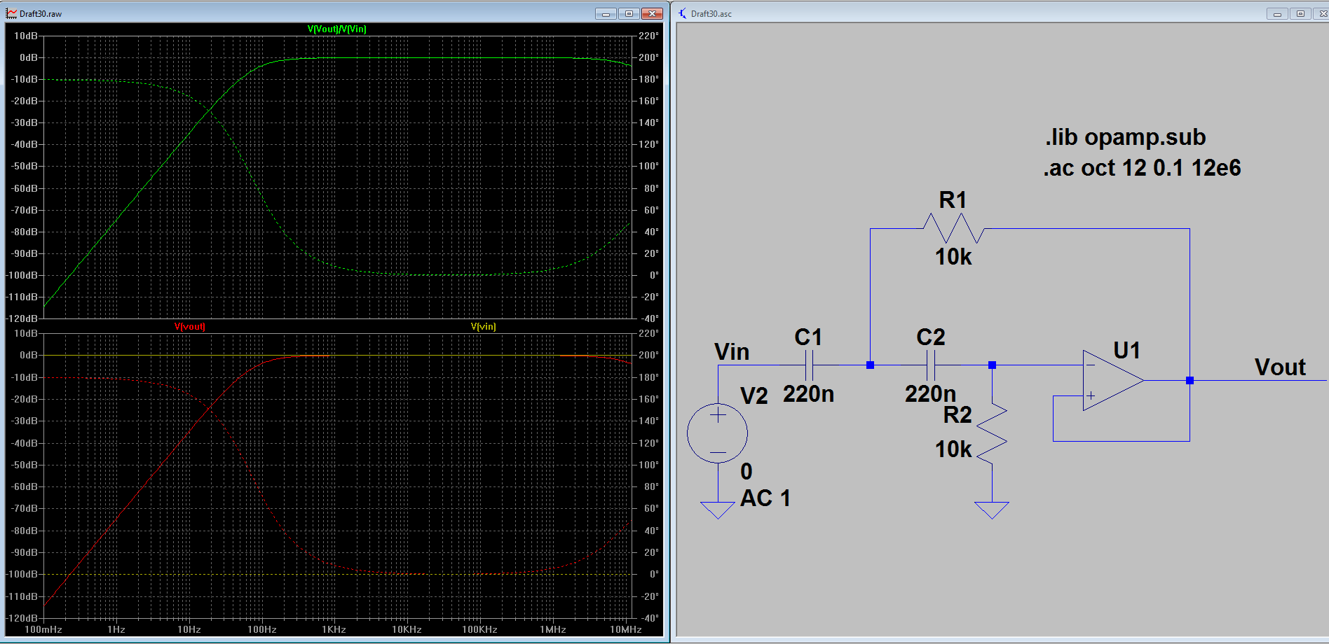 ltspice Obtaining Bode plots by using Laplace transform and time
