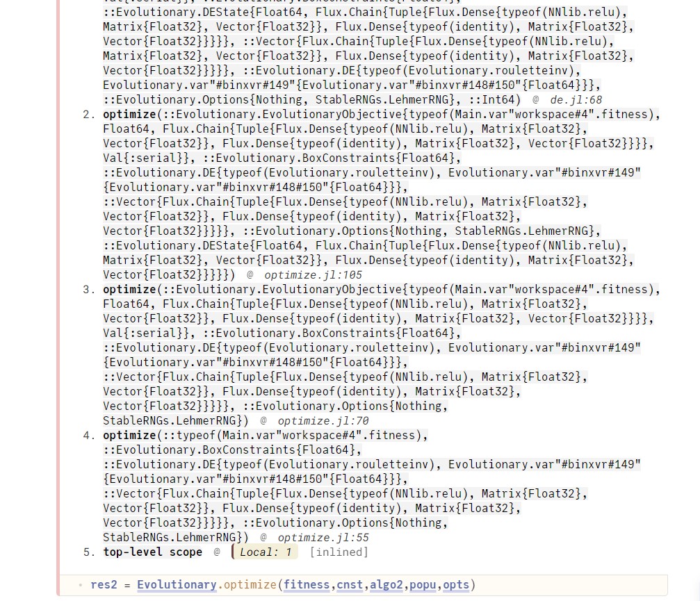 How to optimize with differential evolution using julia package