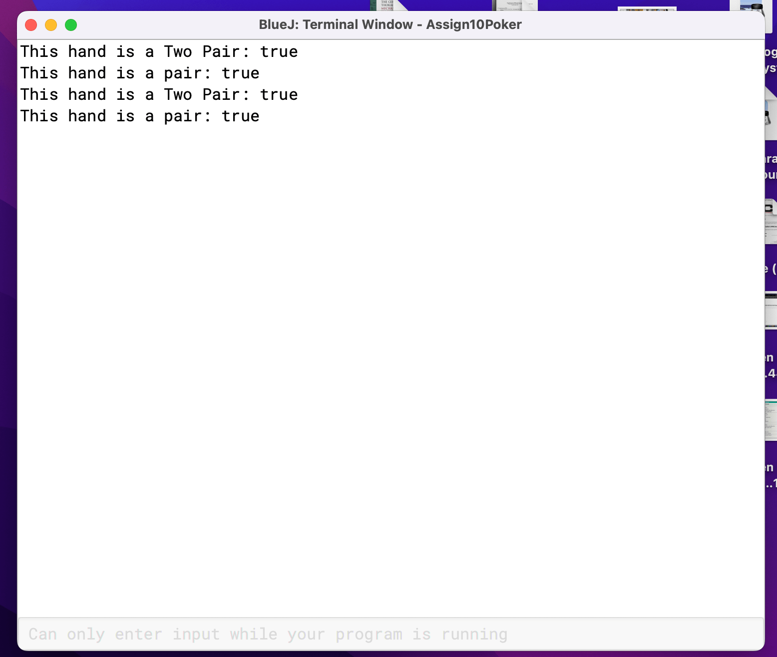 if statement Trying to code a method to sort through a 5card poker