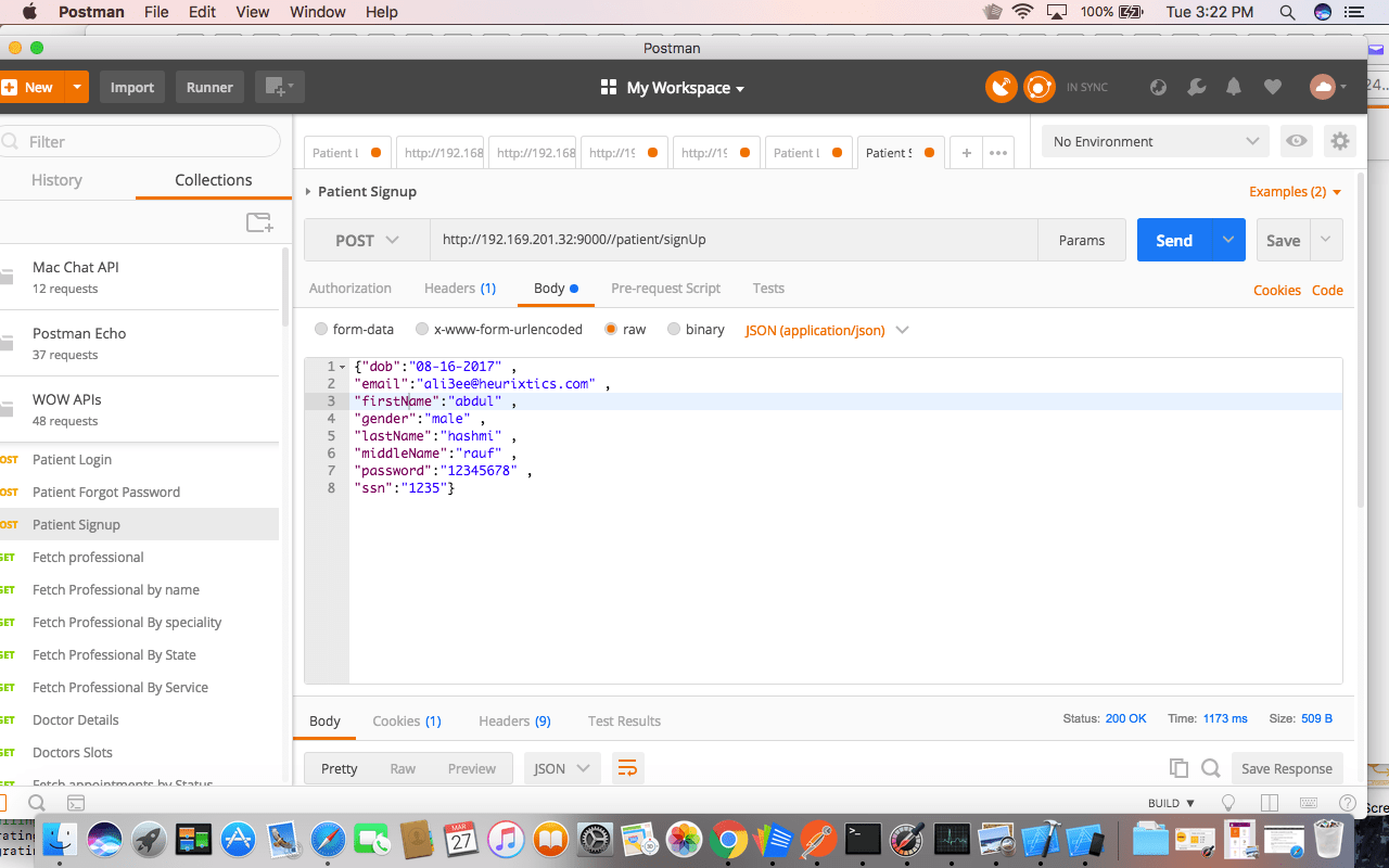 "login" and "sign up" web services are not giving required json output