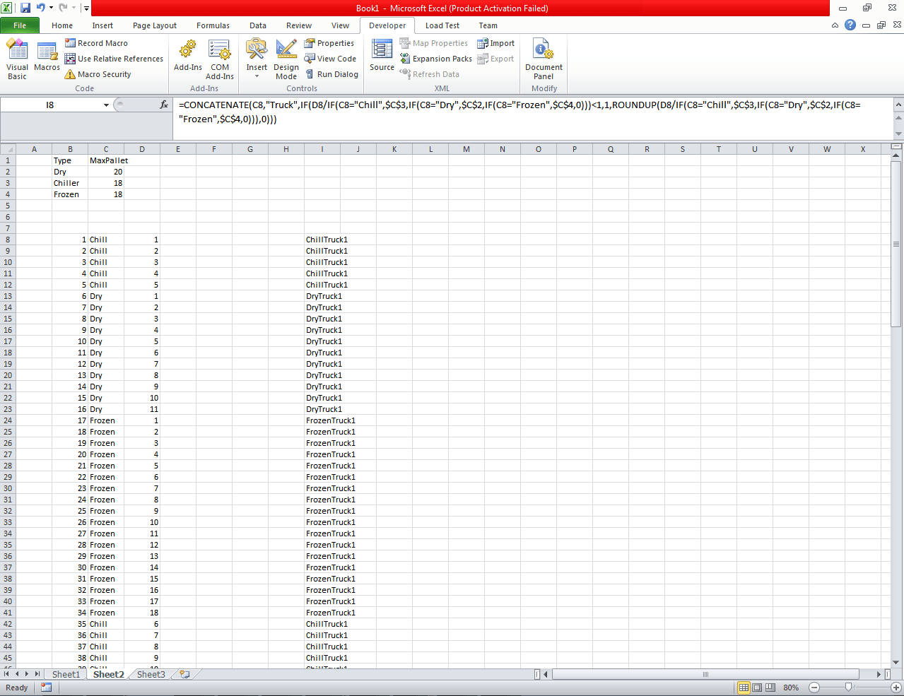Excel Formula How to allocate pallets to trucks Stack Overflow