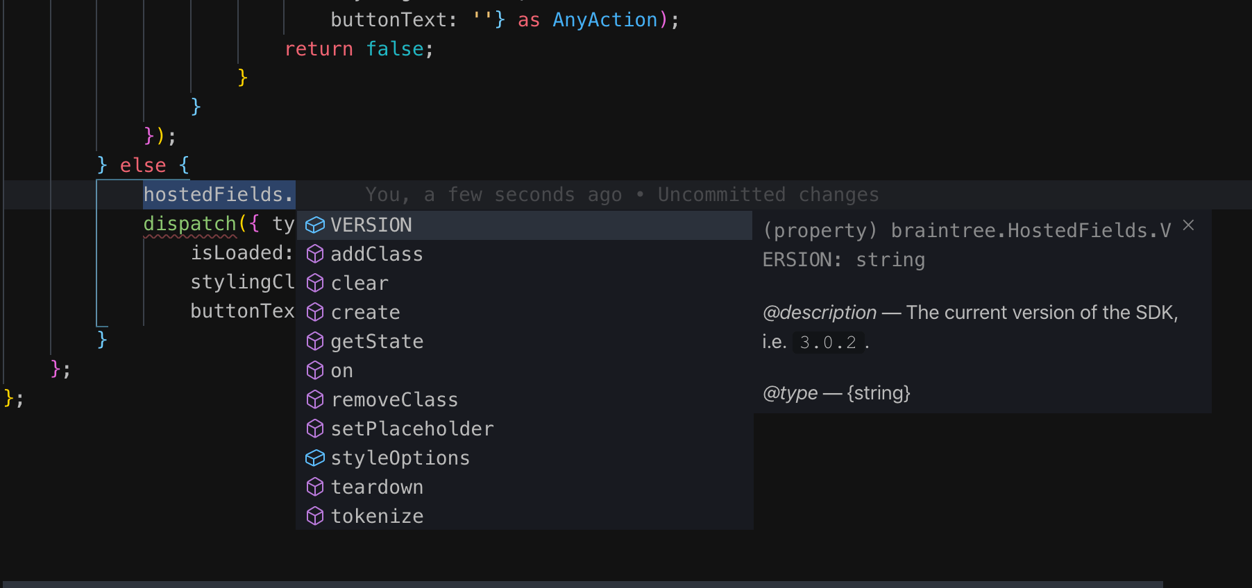 Not all braintree HostedFields methods available for typescript