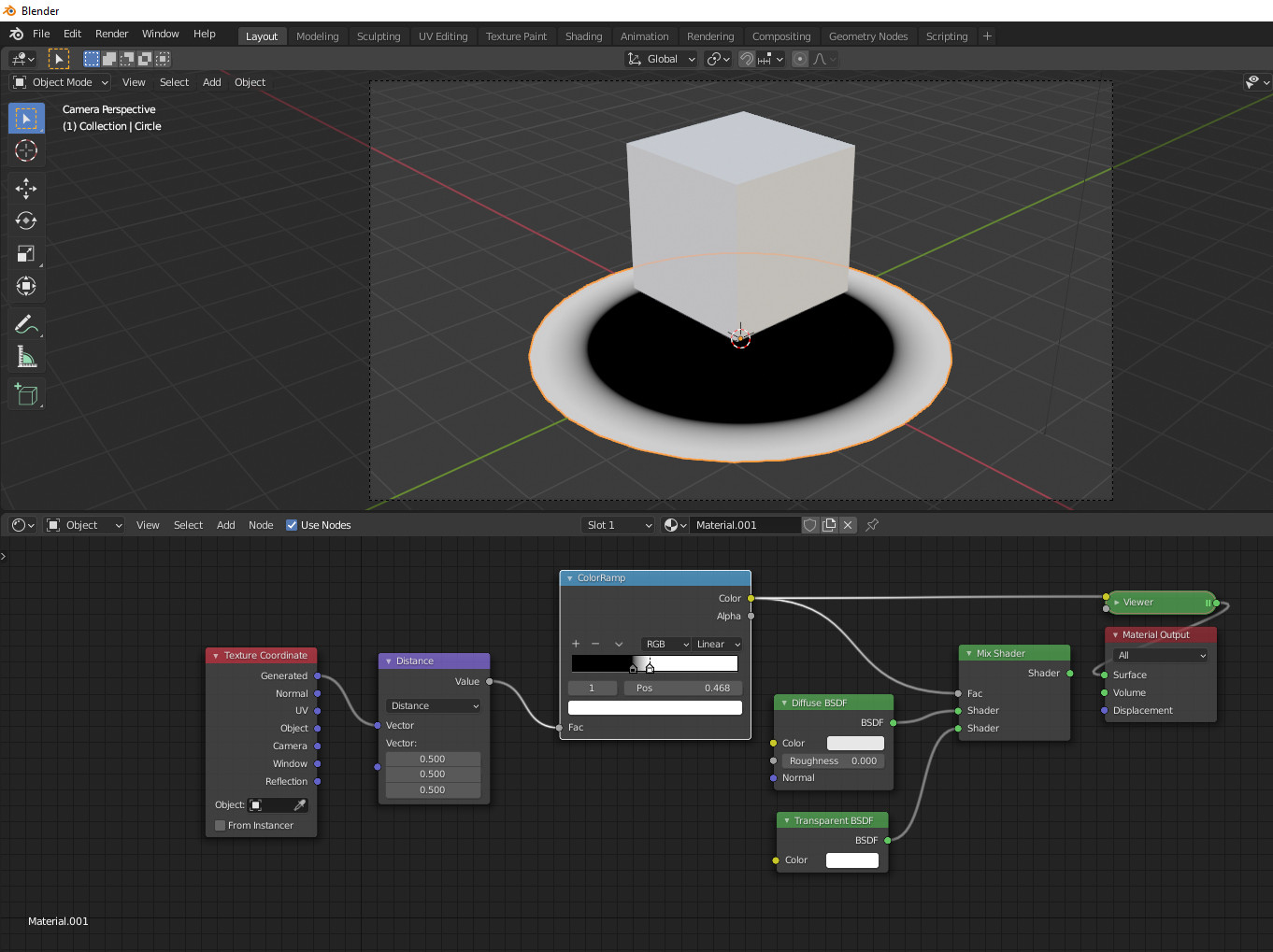 rendering Feather a plane edge which is used as shadow catcher