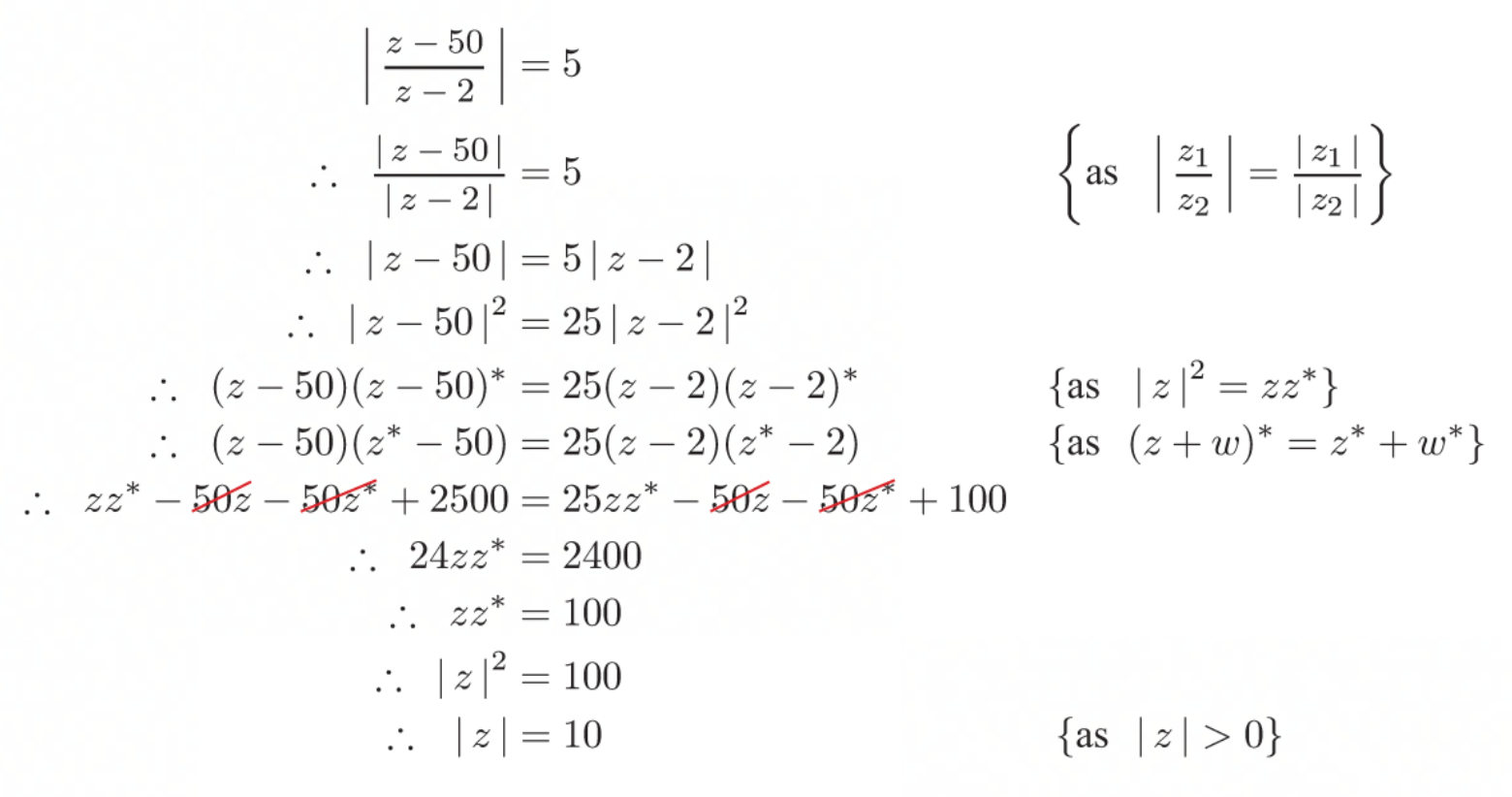 algebra precalculus Modular equation with complex numbers given