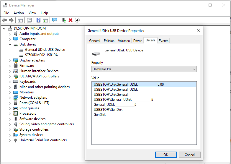 usb Why can't get vid and pid in device manager? Super User