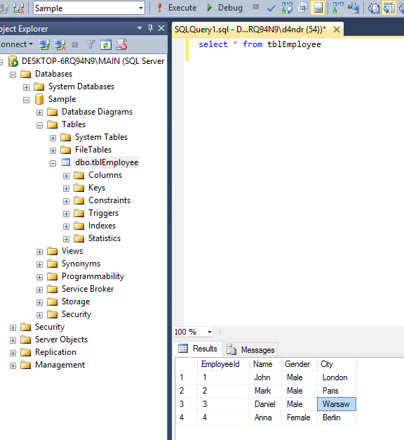 c MVC unable to retrieve data from local SQL Server Express