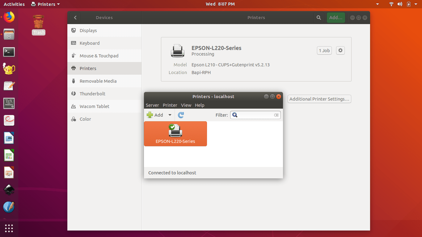 Install printer epson l220 stamppor