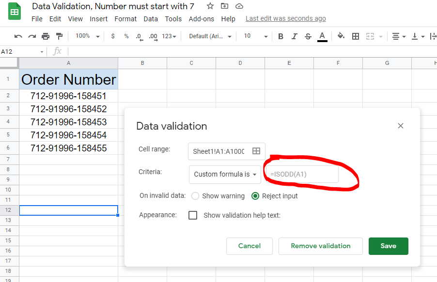 regex How to use Data Validation, Number must start with 7 Stack