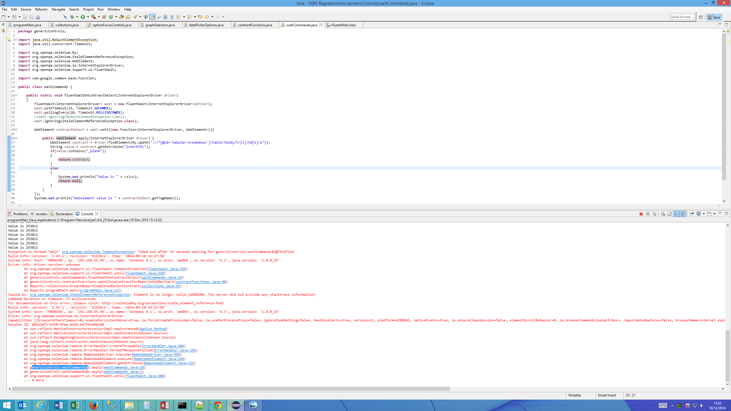 java How do I use a fluent wait command effectively in webdriver
