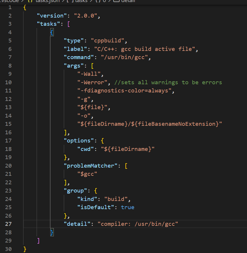 debugging gcc.exe Invalid Argument Fatal Error no input files (VScode