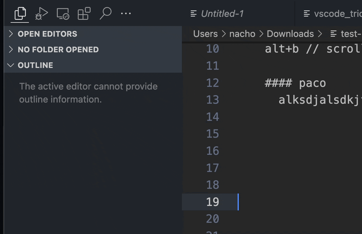 How to configure DocumentSymbol in a custom language in VSCode so that
