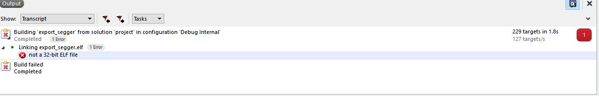Segger Embedded Studio linking error STM32F7 Stack Overflow