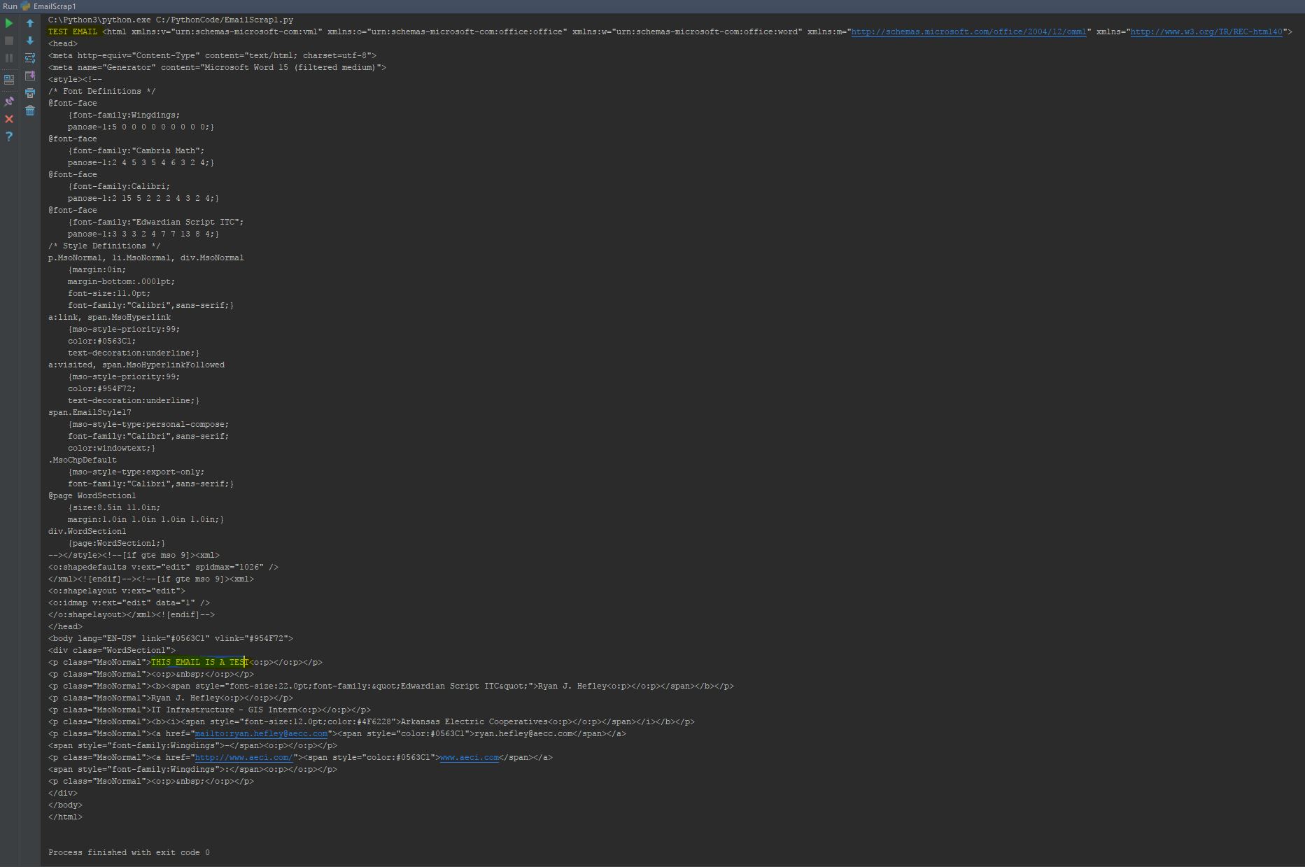 Exchangelib Python extracting emails as HTML but I want plain text