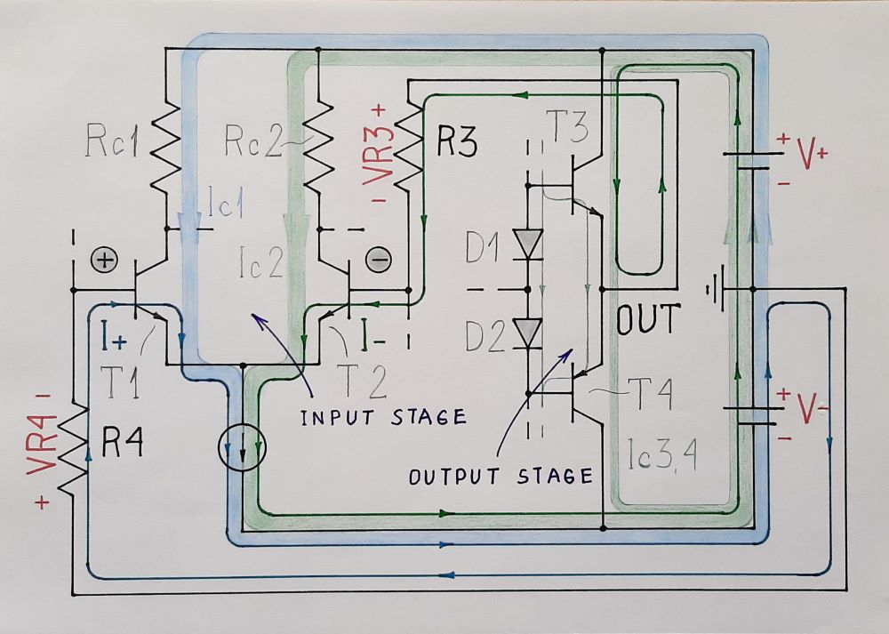 operational amplifier AC coupled differential op amp bias current