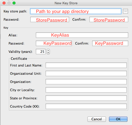 apk Keystore For Signing Android App Stack Overflow