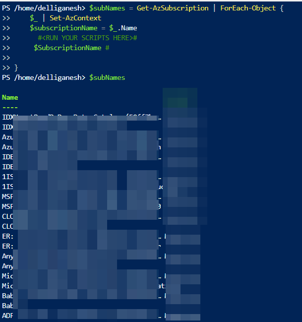 azure How to run Powershell script on multiple Subscriptions Using Az