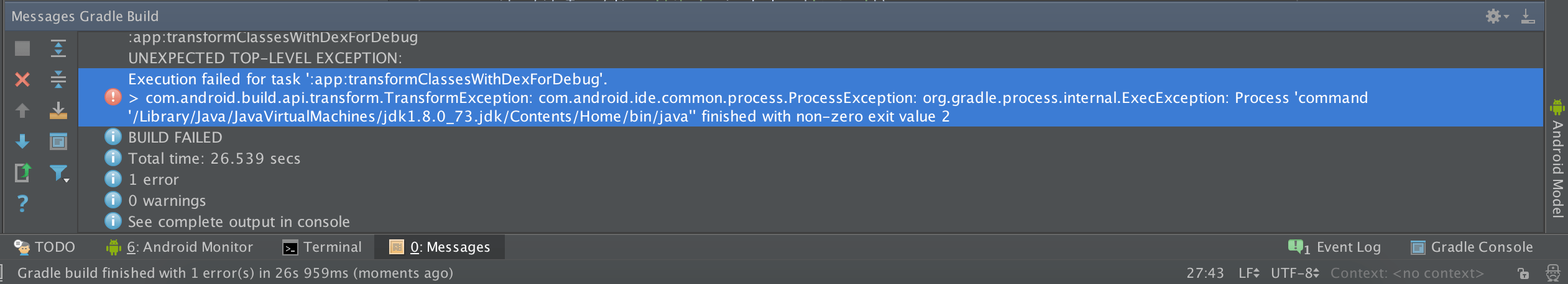 Error Execution Failed For Task App