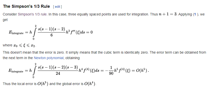 numerical methods About the error bound of Simpson's rule