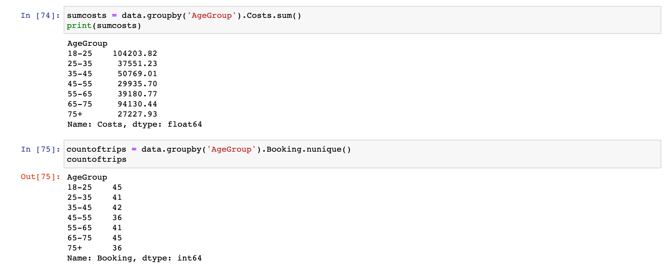 python Trying to plot a bar chart with age categories issue. Seaborn