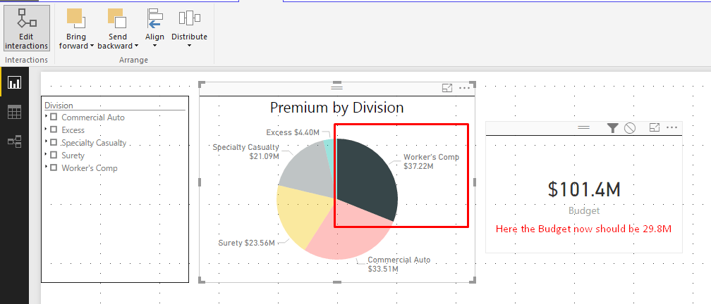 powerbi How to filter value in a card based on another chart in Power