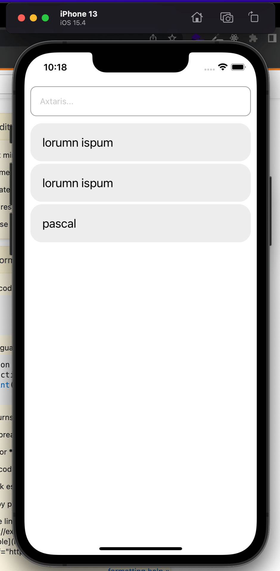 Search from list in React Native Stack Overflow