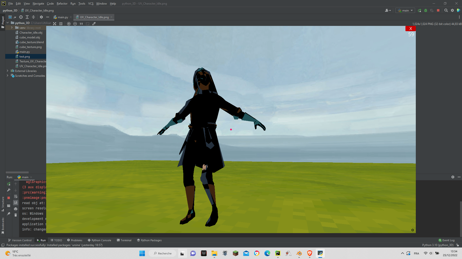 python Ursina, poor positioning of textures on a complex blender