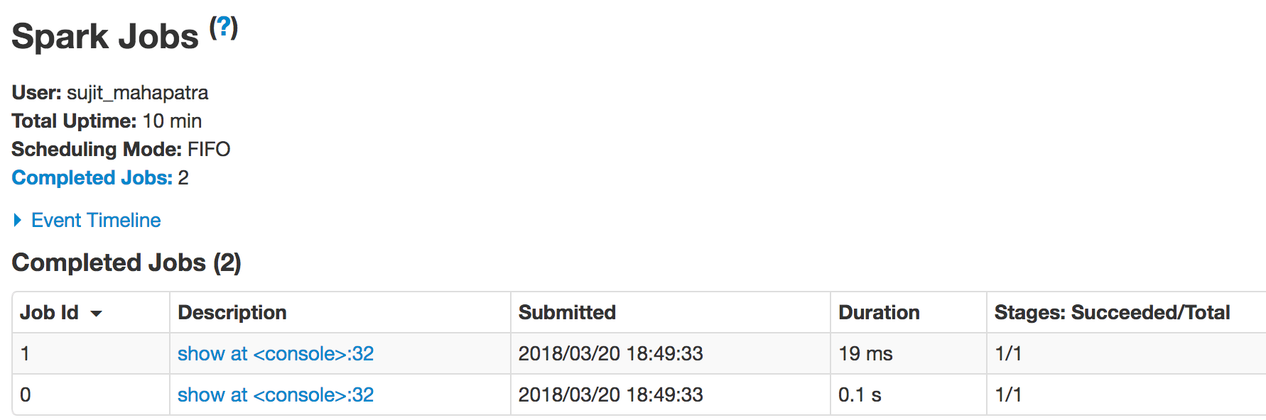 How to know the number of Spark jobs and stages in (broadcast) join