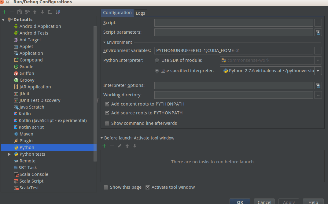 intellij python global environment set fail Stack Overflow