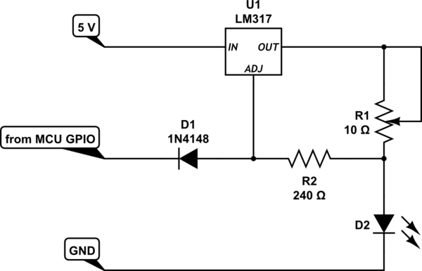 circuit design - LM317 adjustable current regulator for LED